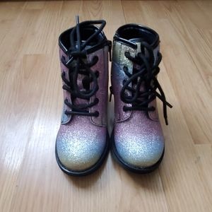 NWOT size 10 rainbow glitter boots
